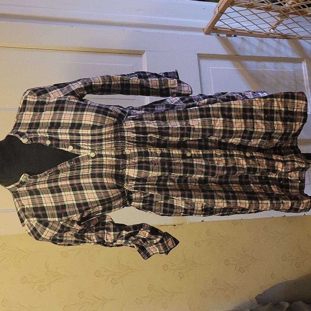VS pink flannel shirt dress
